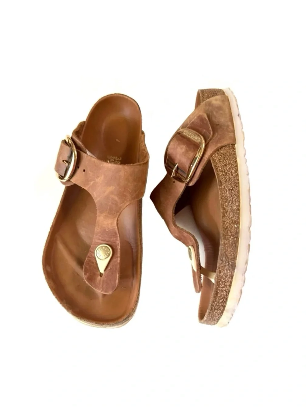 Birkenstock Gizeh Big Buckle Sandal in Cognac Size 38 EU/7.5 US - Picture 7 of 13